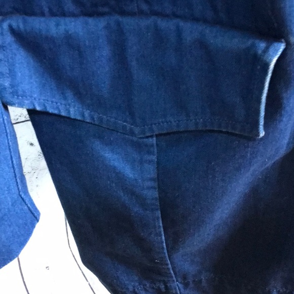 H&M denim long button jacket big pockets 2 button front - Picture 5 of 11
